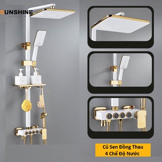 Bộ vòi sen cây tắm nóng lạnh cao cấp nhập khẩu chính hãng Sunshine SS4001 -4 Nút cơ học