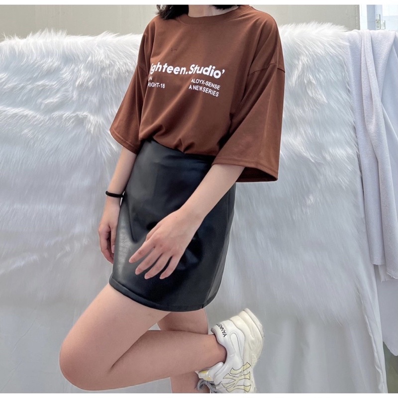 Áo thun phông nam nữ PINK tay lỡ form rộng EIGHTEEN STUDIO Unisex