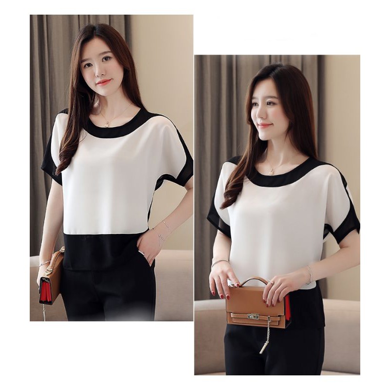 [Mã LT50 giảm 50k đơn 250k] ZERASY - Áo kiểu phối màu thanh lịch