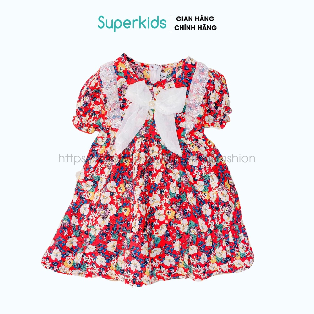 Váy cho bé gái, Đầm Hoa Vintage 8-18kg QATE793