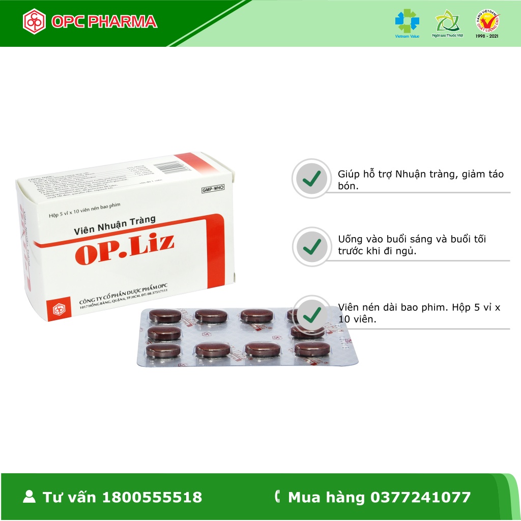 Viên nhuận tràng OP.LIZ  - Hàng chính hãng OPC