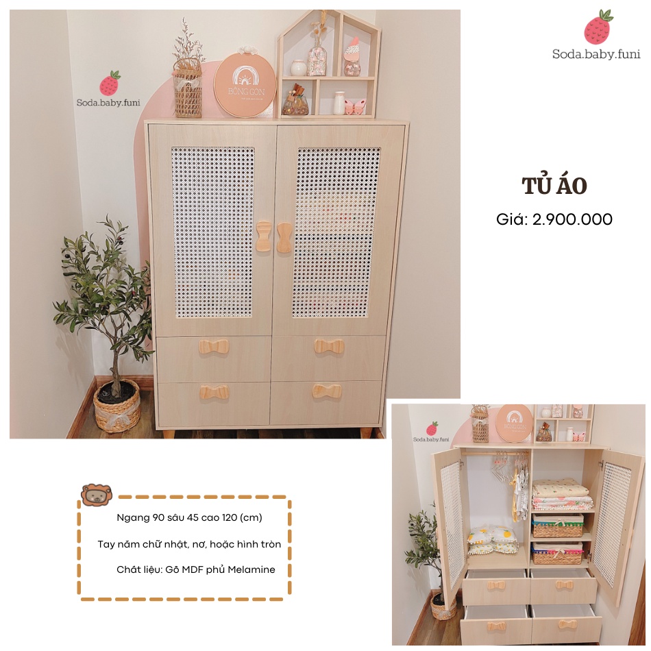 .. Tủ áo lưới mắt cáo vintage gỗ công nghiệp MDF màu trắng kích thước ngang 90cm mã 001