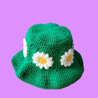 Nón bucket len hoa cúc daisy