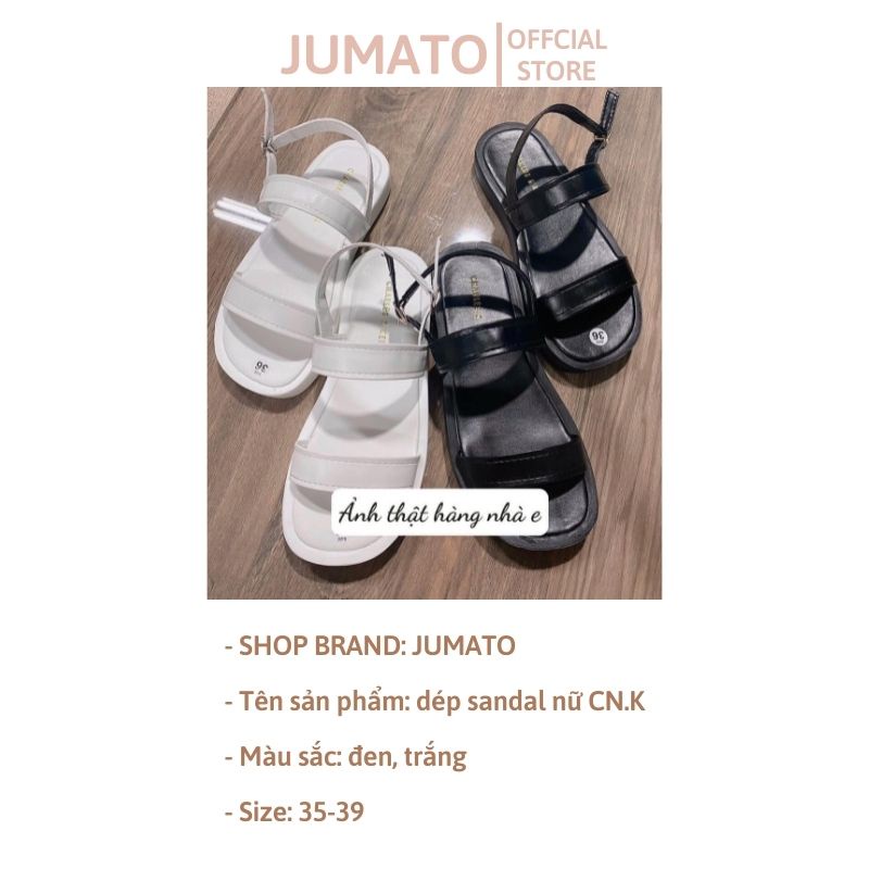Dép sandal nữ quai ngang CN.K đế bằng đi học đi làm đi chơi siêu hot JUMATO G2.022.1