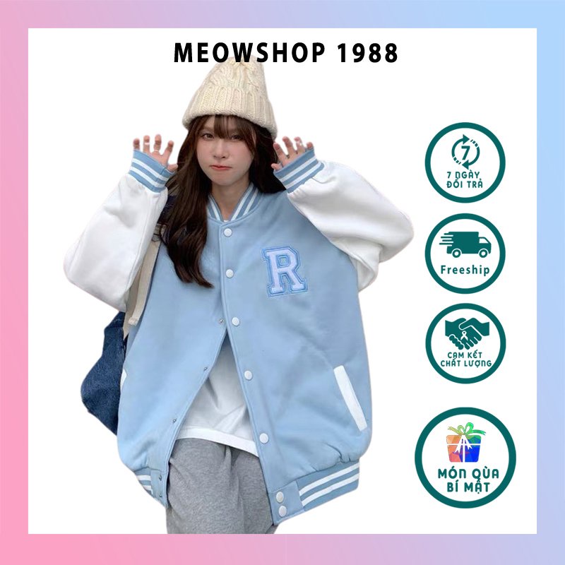 Áo khoác cardigan nữ chất thun nỉ Thêu Logo chữ R khoác ngoài áo nữ rất xinh freezie dưới 60kg