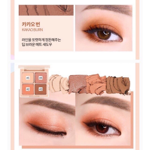 Phấn mắt 4 màu Holika Holika Nudrop Shadow Palette màu 07 Tanned Coral 6g