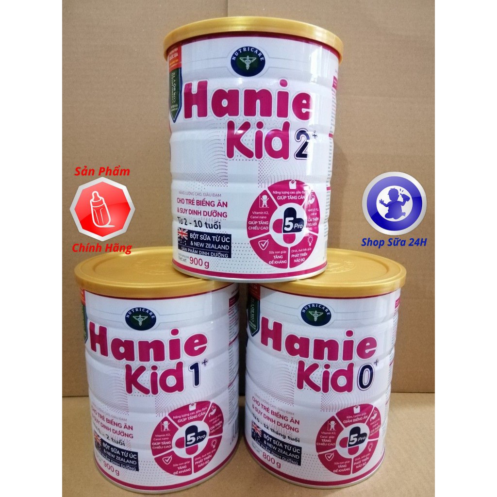 Sữa Bột HANIE KID Số 0+, 1+, 2+ Lon 900G