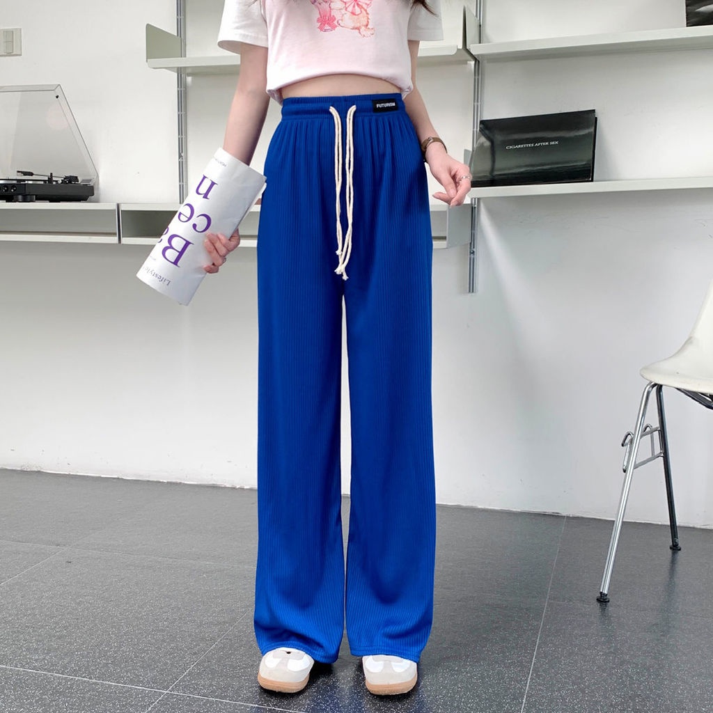 Quần Dài Lưng Cao Ống Rộng Thiết Kế Mới Thời Trang Theo Phong Cách Hàn Quốc Dành Cho Nữ