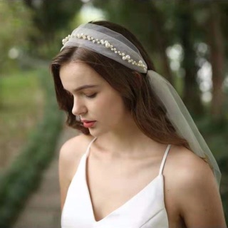 Băng đô voan lưới cô dâu