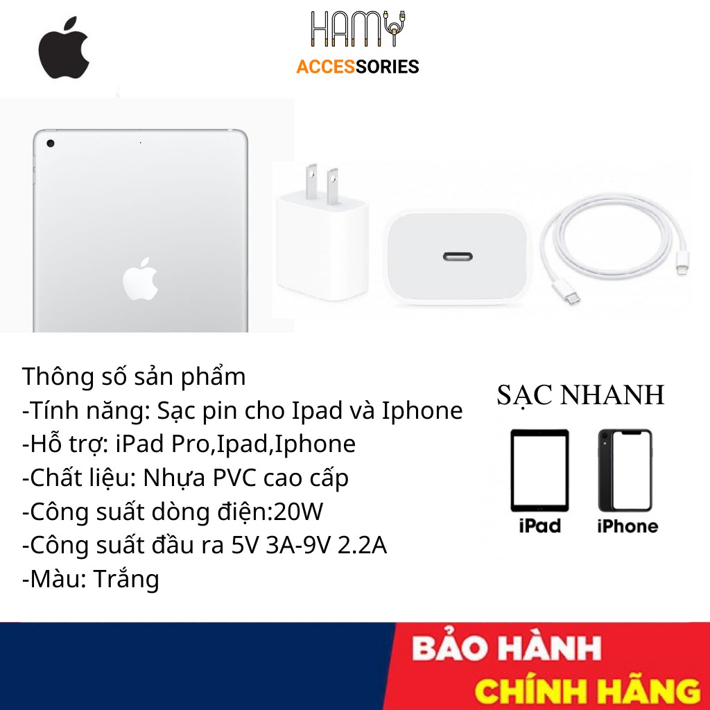 Bộ sạc nhanh 20W dành cho IP 1 ĐỔI 1