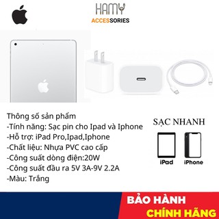 Bộ sạc nhanh 20w apple dành cho ipad pro,iphone 1 đổi 1 trumphukien