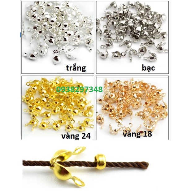 Gói 10- 50 kẹp sò chốt đầu dây làm vòng cổ,vòng tay, chốt kẹp bi