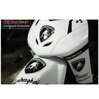 Tem trùm xe wave đen trắng exedy