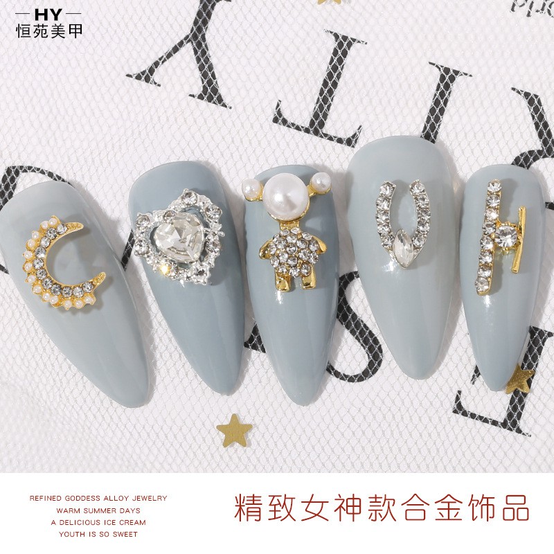 Phụ Kiện Trang Trí Ốp Điện Thoại Trong Suốt Đính Kim Cương Giả/ Ngọc Trai/ Mặt Trăng/ Hình Giọt Nước/Trái Tim Xinh Xắn