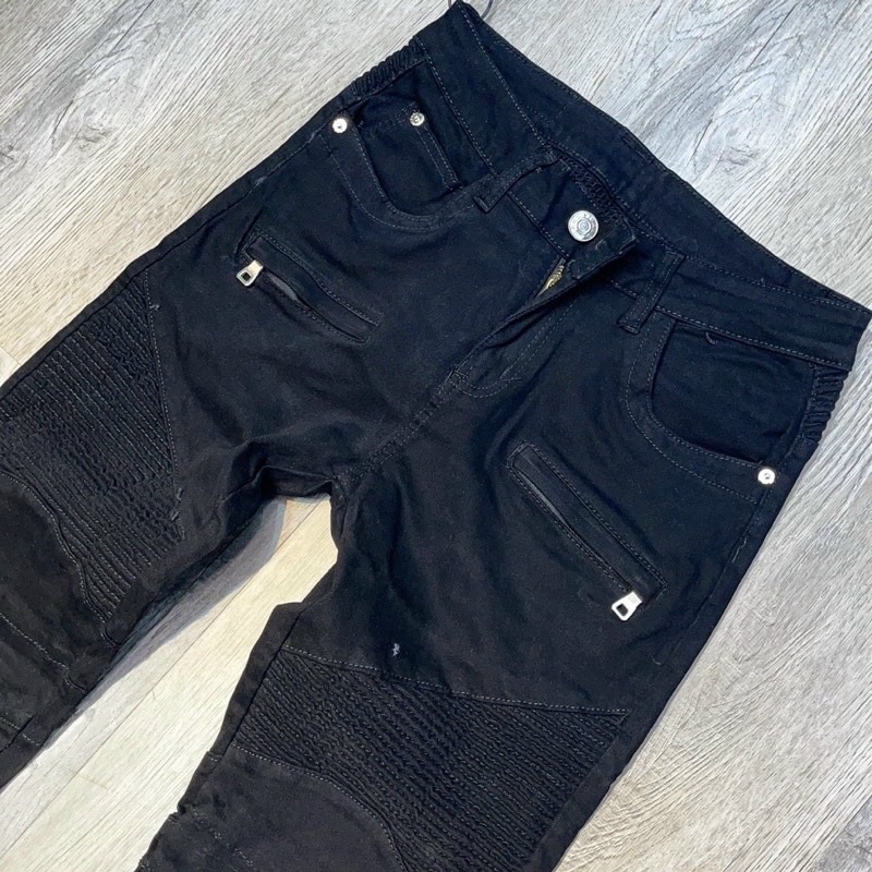 Quần bò amiri nam đen, xanh rách và gối khoá ống thời trang hàng SPF.