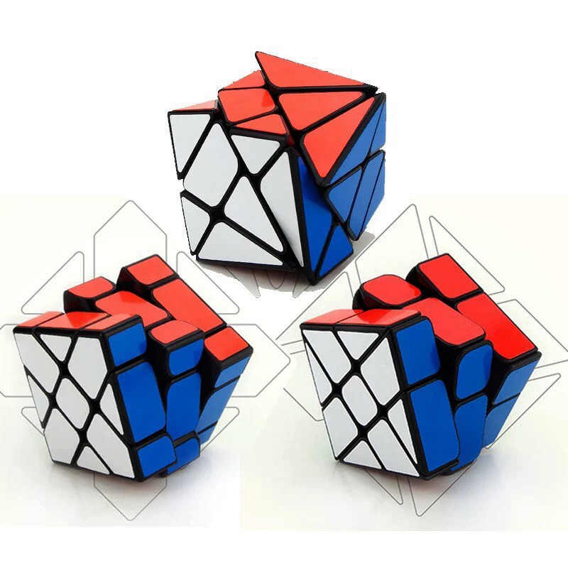 Combo 3 Rubik Axis, Windmill, Fisher - Rubik Biến Thể Viền Đen Cao Cấp