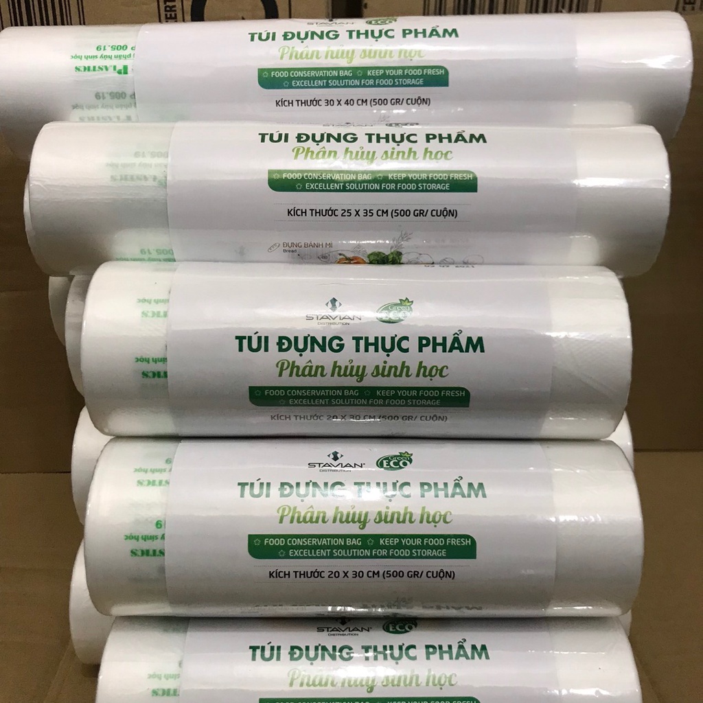 (Flash Sale) Túi đựng thực phẩm phân hủy sinh học ECO cuộn 500gr - Amina