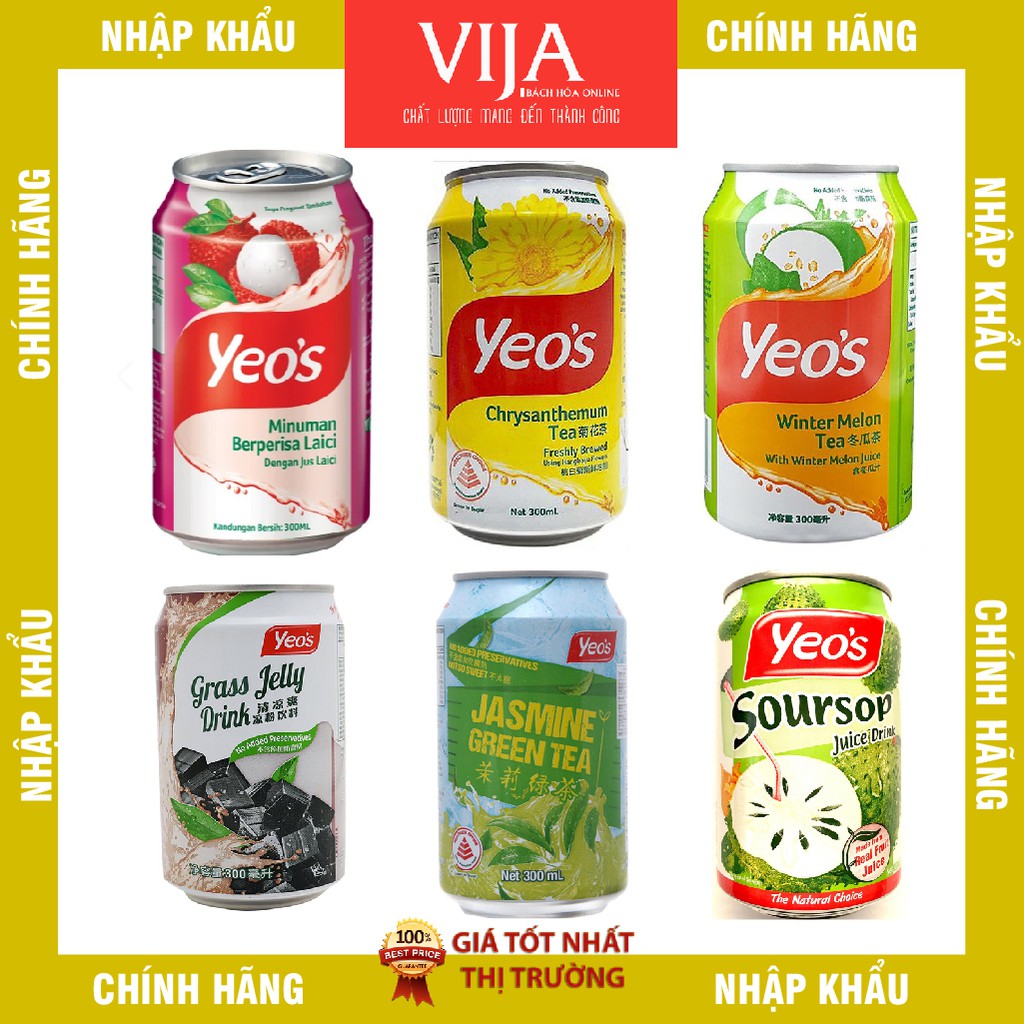 Trà Hoa Cúc/ Bí Đao/ Trái Cây/ Sương Sáo/ Mãng Cầu/ Nha Đam Yeo's 300ml