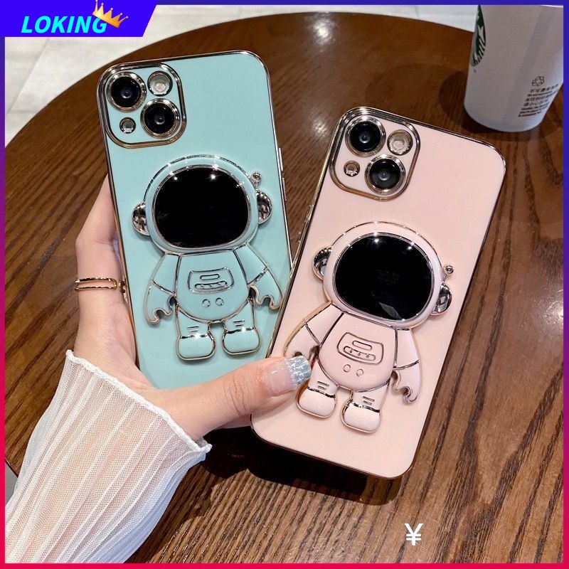 Ốp Điện Thoại Silicone Mềm Có Giá Đỡ Hình Phi Hành Gia Cho Samsung S22 S21 Plus Ultra S20FE S21FE