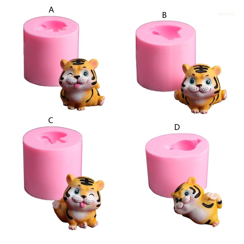 Khuôn silicone tạo hình làm nến thơm hình hổ DIY