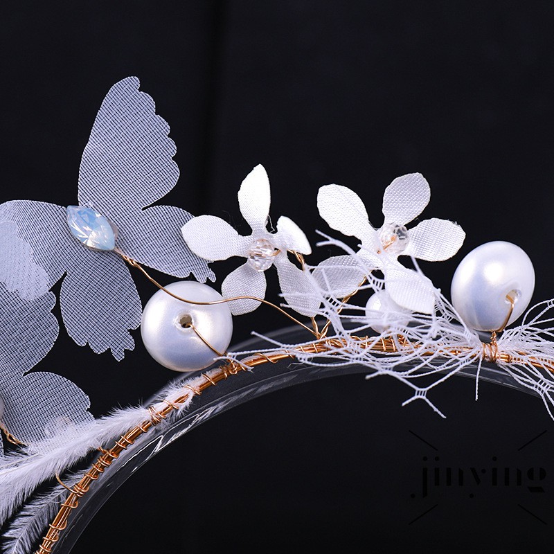 GETNOIVAS Set vòng cài tóc đính hoa phong cách Giáng sinh cho cô dâu