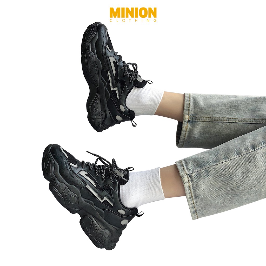 Giày sneaker Minion Clothing có phản quang, phong cách Unisex Ulzzang Streetwear G2802