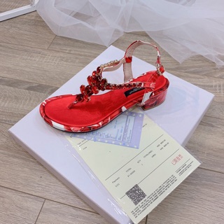 Sandal dolce d&g quai đá đế hoa fullbox
