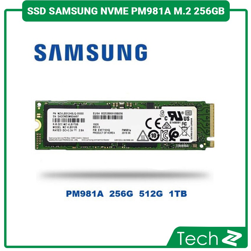 Ổ Cứng SSD Samsung NVMe PM981a M.2 PCIe Gen3 x4 256GB (Đọc: 3500 MB/s Ghi: 2200 MB/s) | BigBuy360 - bigbuy360.vn