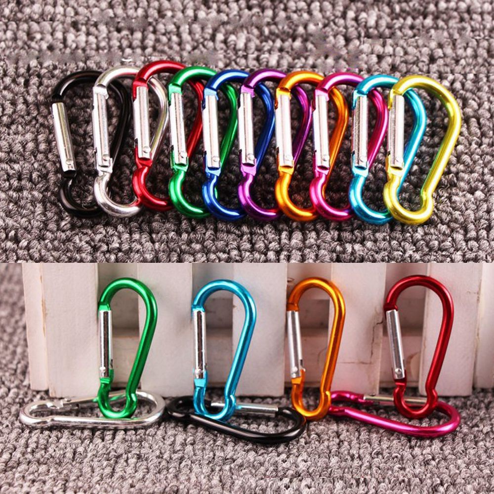 Set 2/5 Móc Khóa Hợp Kim Nhôm 7 Màu Dùng Cắm Trại Leo Núi Tiện Lợi