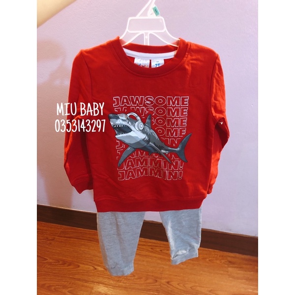 Set bộ nỉ nguyên móc bé trai bé gái 3 màu du xịn