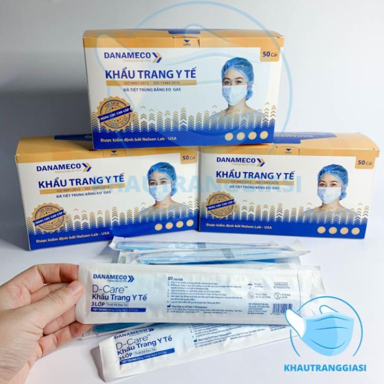 Khẩu trang y tế tiệt trùng DANAMECO đóng túi từng chiếc (Hộp 50c) | BigBuy360 - bigbuy360.vn