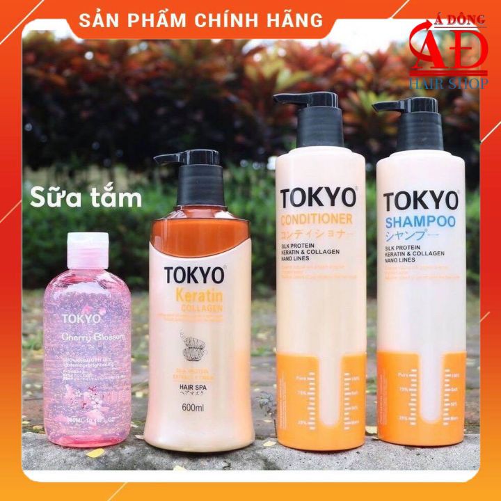 [+Tặng mũ trùm] COMBO GỘI XẢ Ủ TÓC KERATIN TOKYO - PHỤC HỒI TÓC HƯ TỔN CHÍNH HÃNG