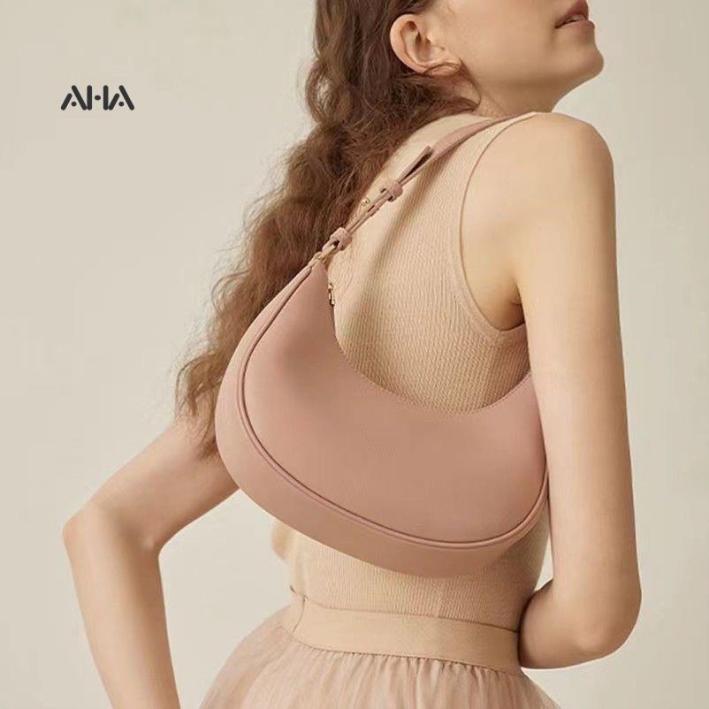 Túi đeo vai AHA official thiết kế hình bán nguyệt phong cách cao cấp cho nữ