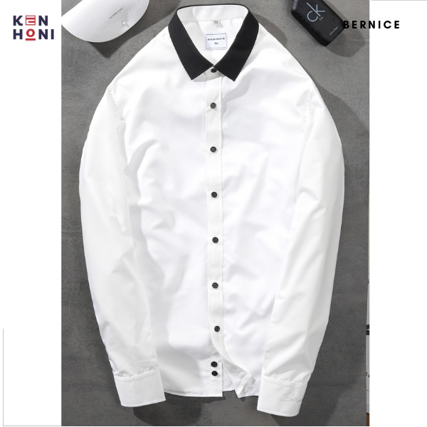 Áo Sơ Mi Trắng Nam Dài Tay Công Sở Thời Trang Form Hàn Quốc Không Nhăn KenHoni Bernice SMP08