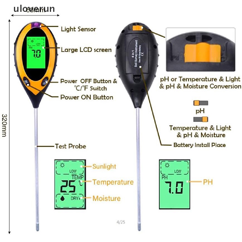 Máy Đo Độ PH Của Đất 4 Trong 1