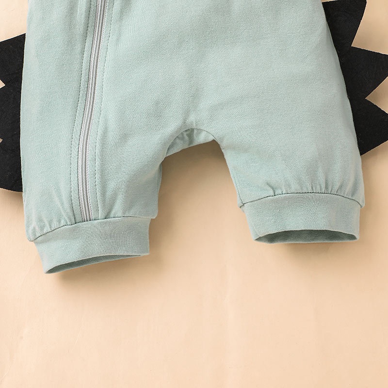 Body Tay Ngắn Khủng Long Hoạt Hình Cho Bé Trai Bé Gái Sơ Sinh,Bodysuit Liền Thân Áo Hoodie Cho Bé