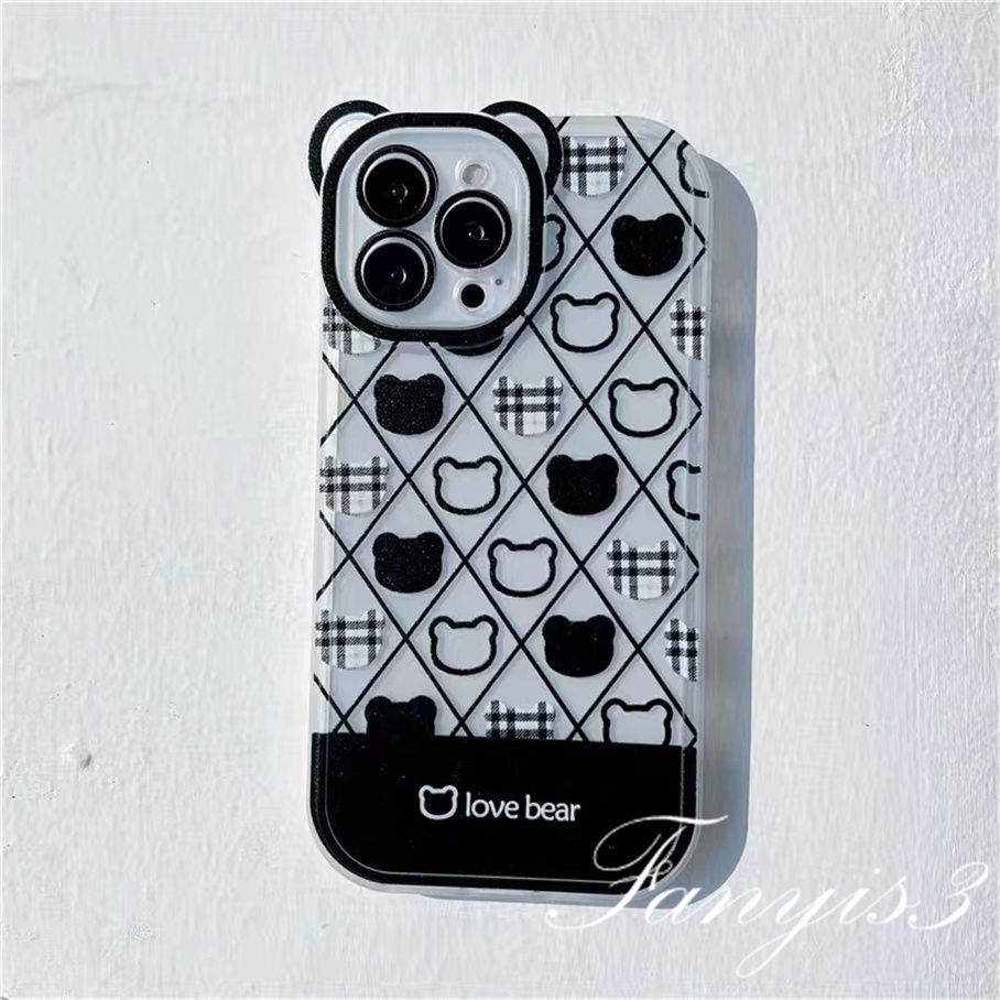 Ốp Điện Thoại Dẻo Họa Tiết Gấu &amp; Tai Gấu Dễ Thương Cho iPhone 14 13 12 11 Pro Max X XR Xs Max 8 7 6 6s Plus SE 2020