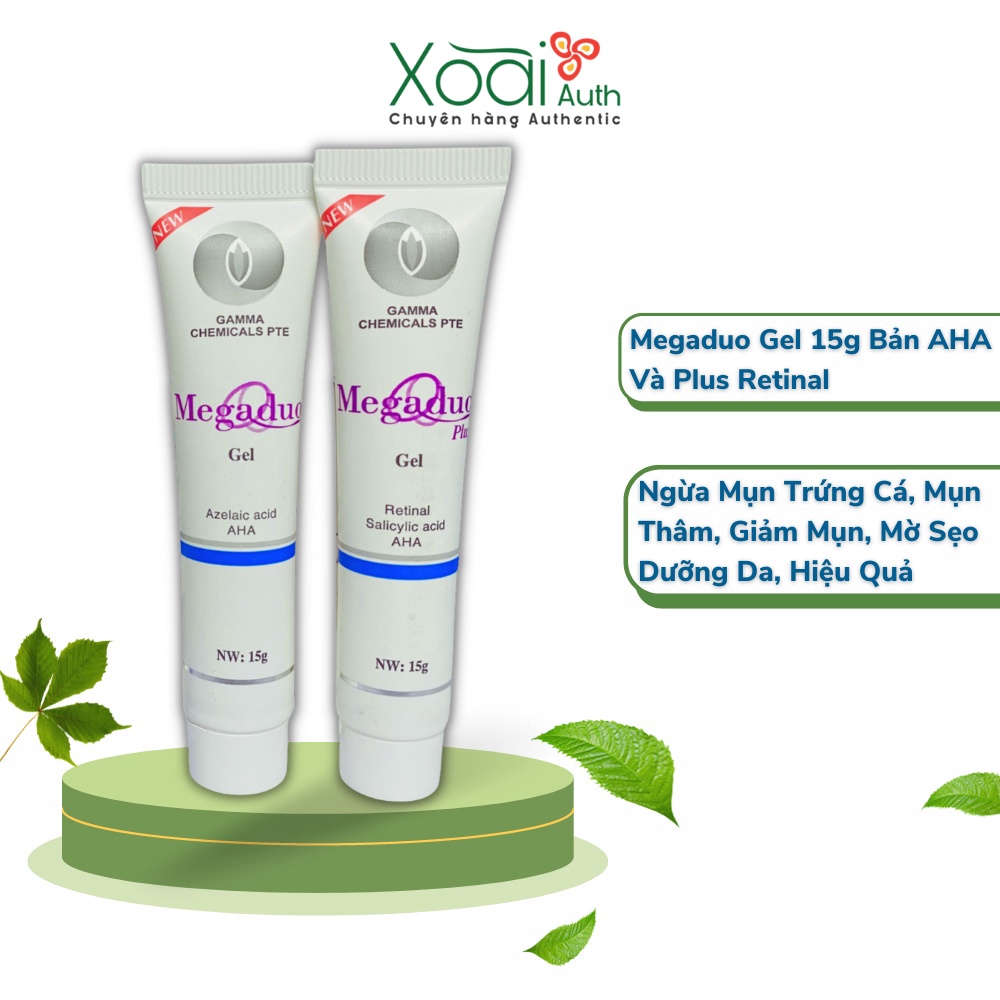 Megaduo Gel 15g Bản AHA và Plus Retinal 1.0 Giảm Mụn Thâm, Trứng Cá, Dưỡng Da