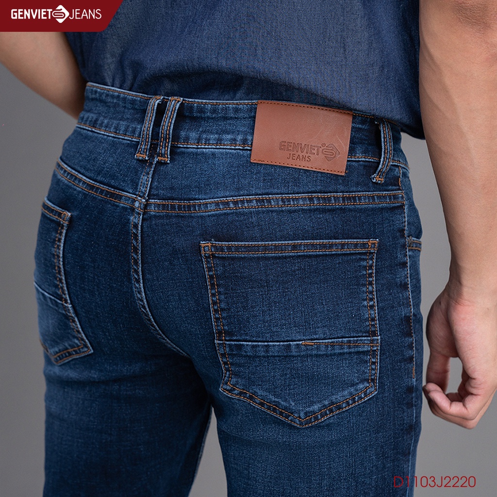 Quần Jeans Nam Genviet Bò Denim Cao Cấp Ống Col Cơ Bản D1103J2220