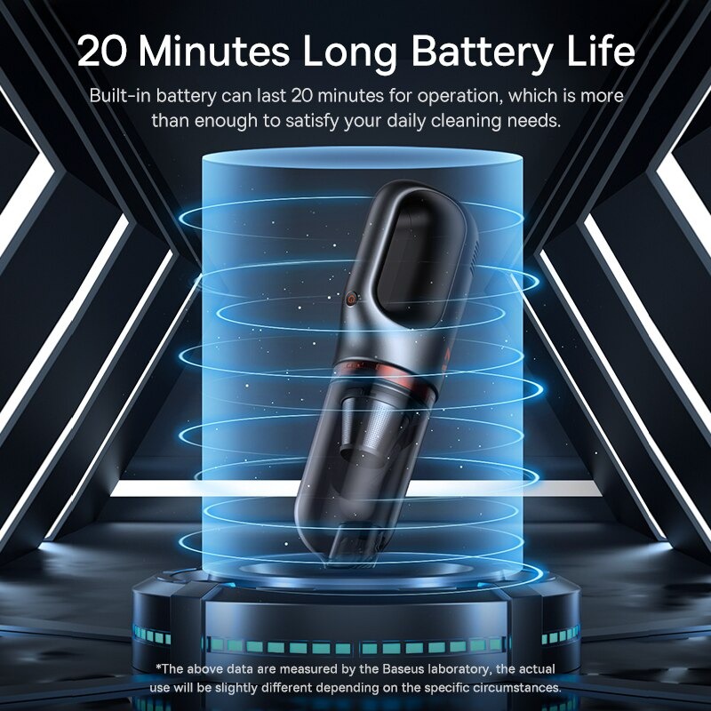 Máy Hút Bụi Cầm Tay Không Dây Trên Ô TÔ Baseus A7 Car Vacuum Lực Hút  Mạnh 6000Pa Dung Tích 500ml Sạc 3.5h Dùng 20 Phút