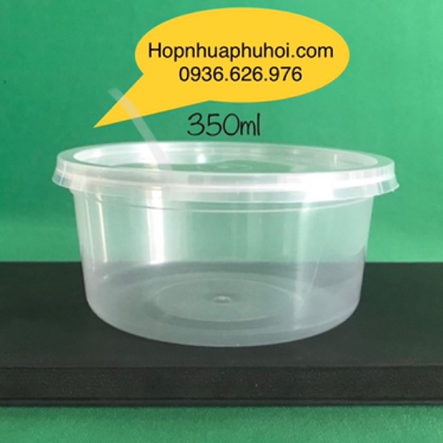 100 Hộp tròn PP 350ml đựng chè đựng canh ( kèm nắp - 100 bộ) | BigBuy360 - bigbuy360.vn