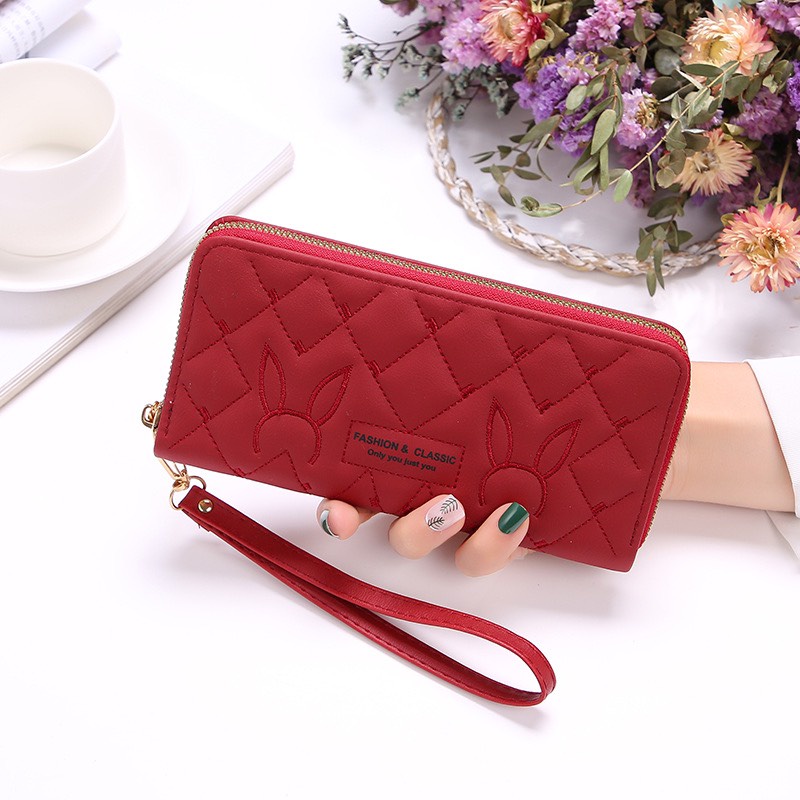 Ví Dài Nữ Cầm Tay Đan Chéo Thỏ V550 Cao Cấp Kiểu Dáng Sang Trọng Phong Cách Hàn Quốc - Hazo