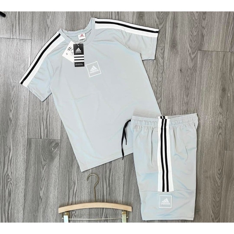 Bộ thể thao cộc tay mùa hè có hoạ tiết logo, Bộ thể thao thời trang phong cách giới trẻ cotton btshop từ 45 đến 75 kg