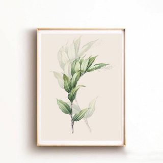 Tranh CANVAS Treo tường, tranh để bàn decor trang trí, tranh vintage hoạ tiết cây lá tranh tối giản đẹp
