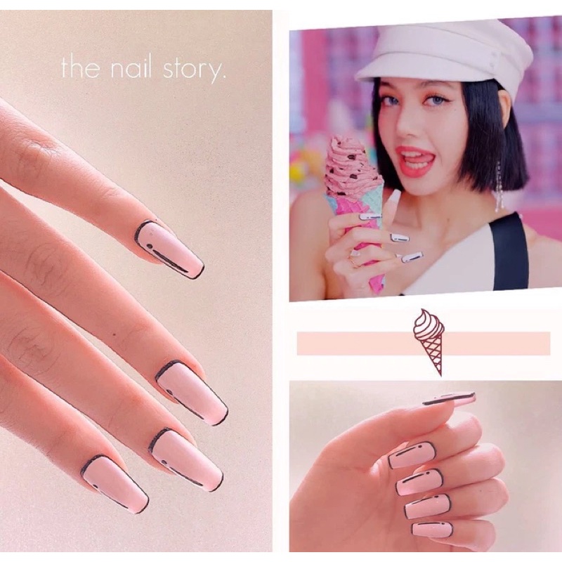 Nail box Lisa Black Pink ( kèm dũa & keo)