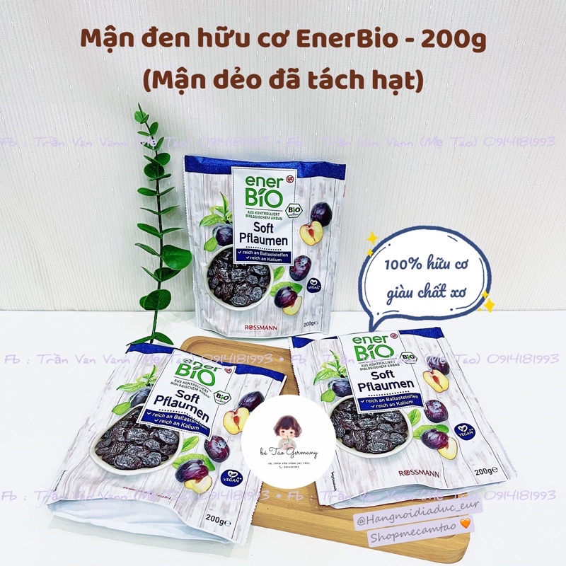 (Date: 2024) Mận đen hữu cơ sấy dẻo EnerBio - 200g
