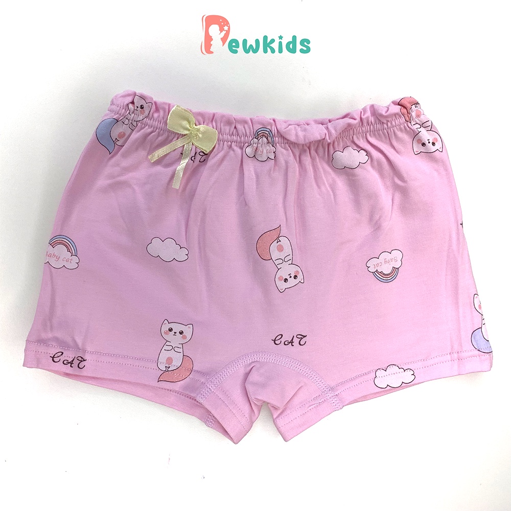 Quần chíp đùi cho bé gái DEWKID vải cotton co giãn in hình ngộ nghĩnh đáng yêu - QC01