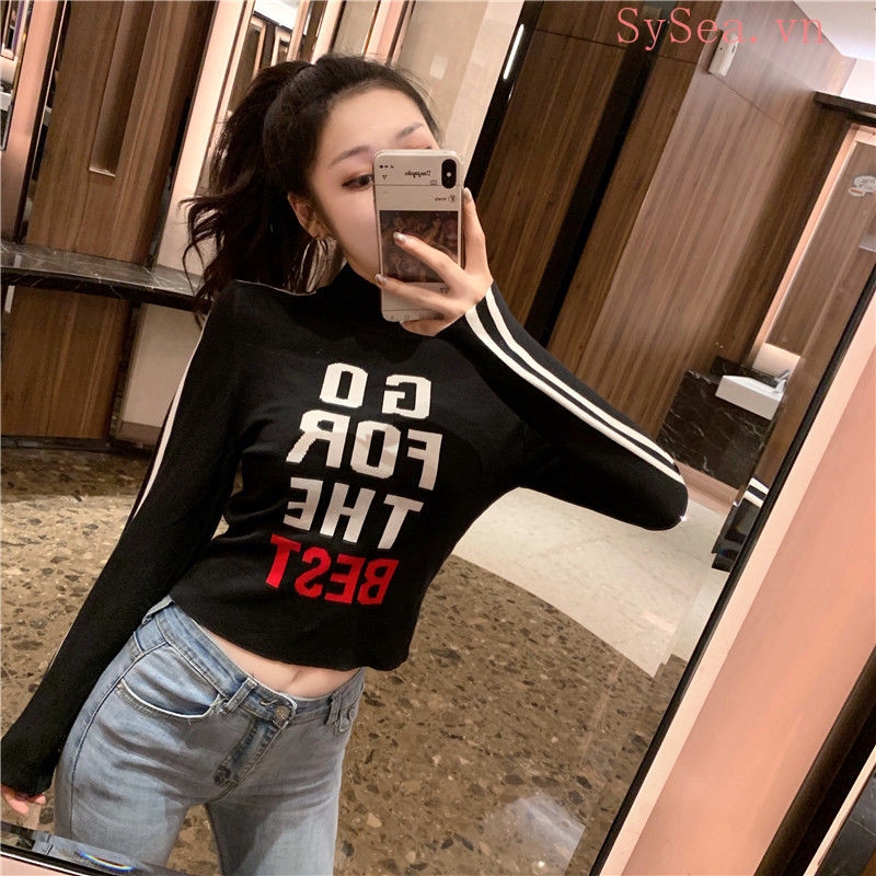 Áo Croptop Tay Dài Phong Cách Hàn Quốc Cho Nữ