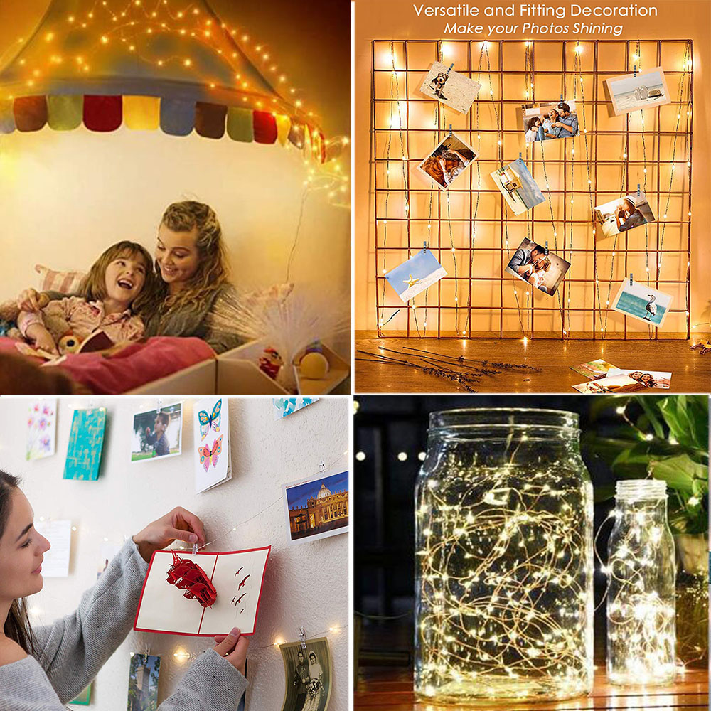 2M/5M/10M Photo Clip USB Festoon Led String Fairy Lights Battery Operated Garland New Year's Party Christmas Decorations For Home Room