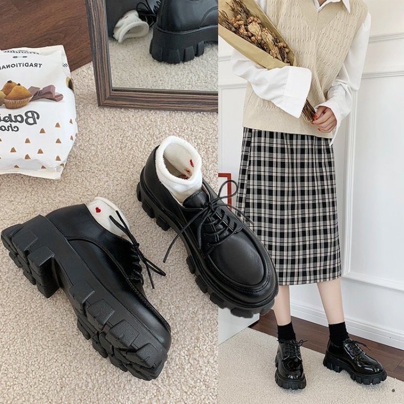 Boost  Nữ Cổ Lửng Chất Da Vintage giày Hài Boots da mềm lót nỉ khóa sau cao cấp boost lửng thời trang đế 6 cm